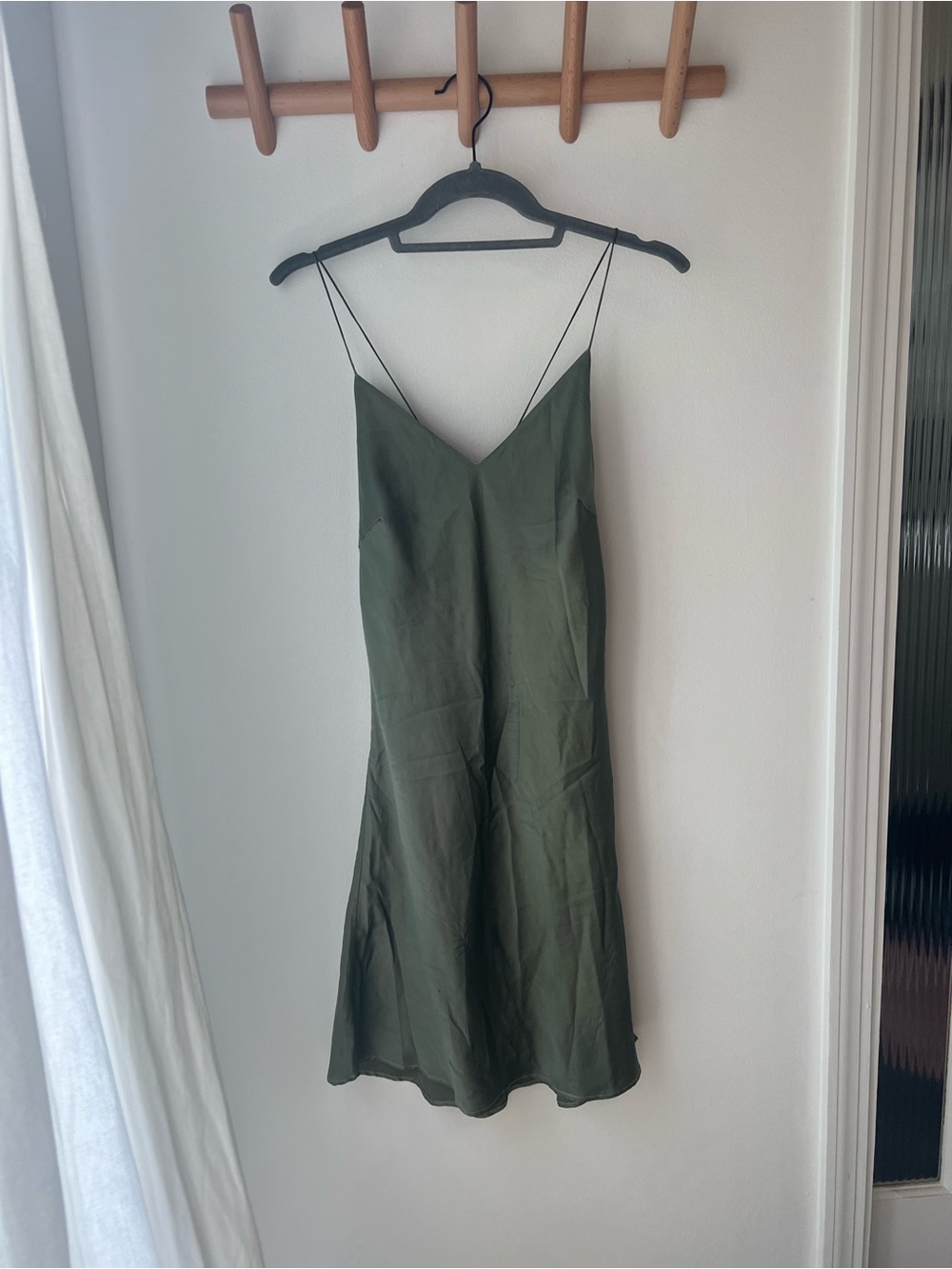 Honeydove Silk Nightgown in Forest Green, size S